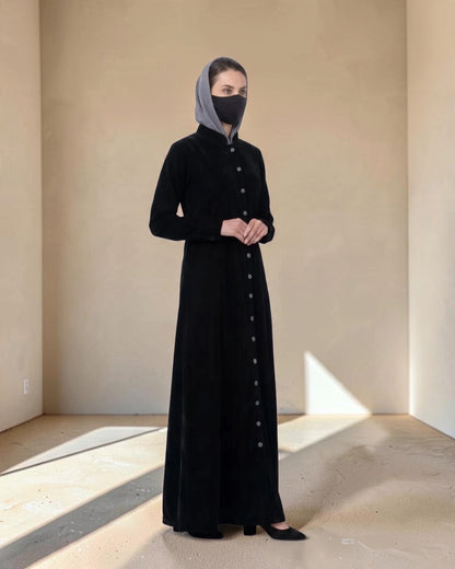 Elegant Winter Abaya with Tailored Cuffs