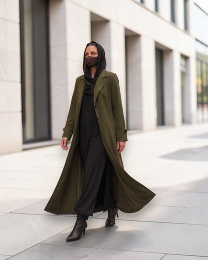 Abaya fit coat without Lining | Free Matching Hijab
