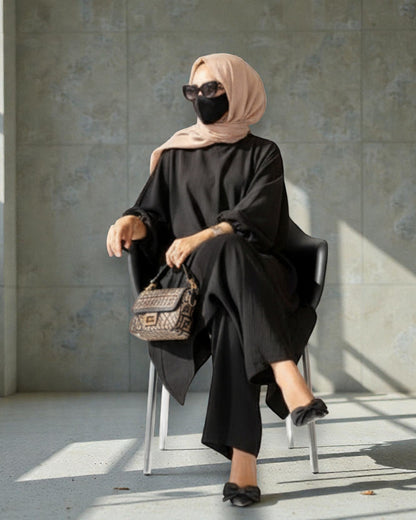 Loose Fit Co-Ord Set in Premium Firdaus Fabric with Hijab