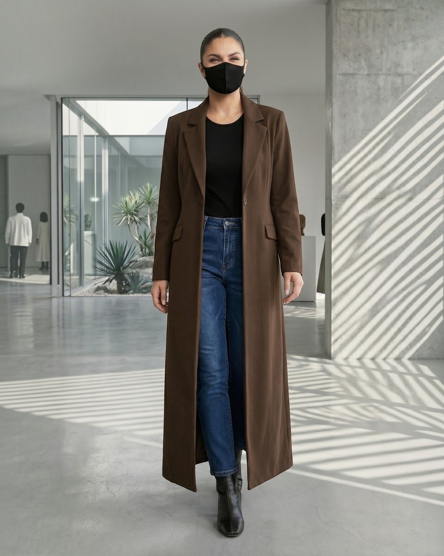 Trendy Mahram-Coat like Abaya in Flow Crepe Fabric