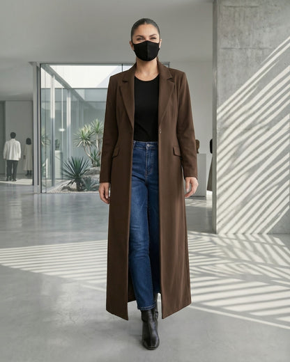 Trendy Mahram-Coat like Abaya in Flow Crepe Fabric