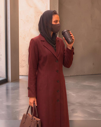 Long Coat Style Abaya without Lining | Free Matching Hijab