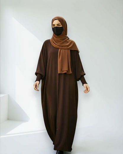 Front Open Kaftan Abaya in Premium Seltos Fabric with Full Zipper