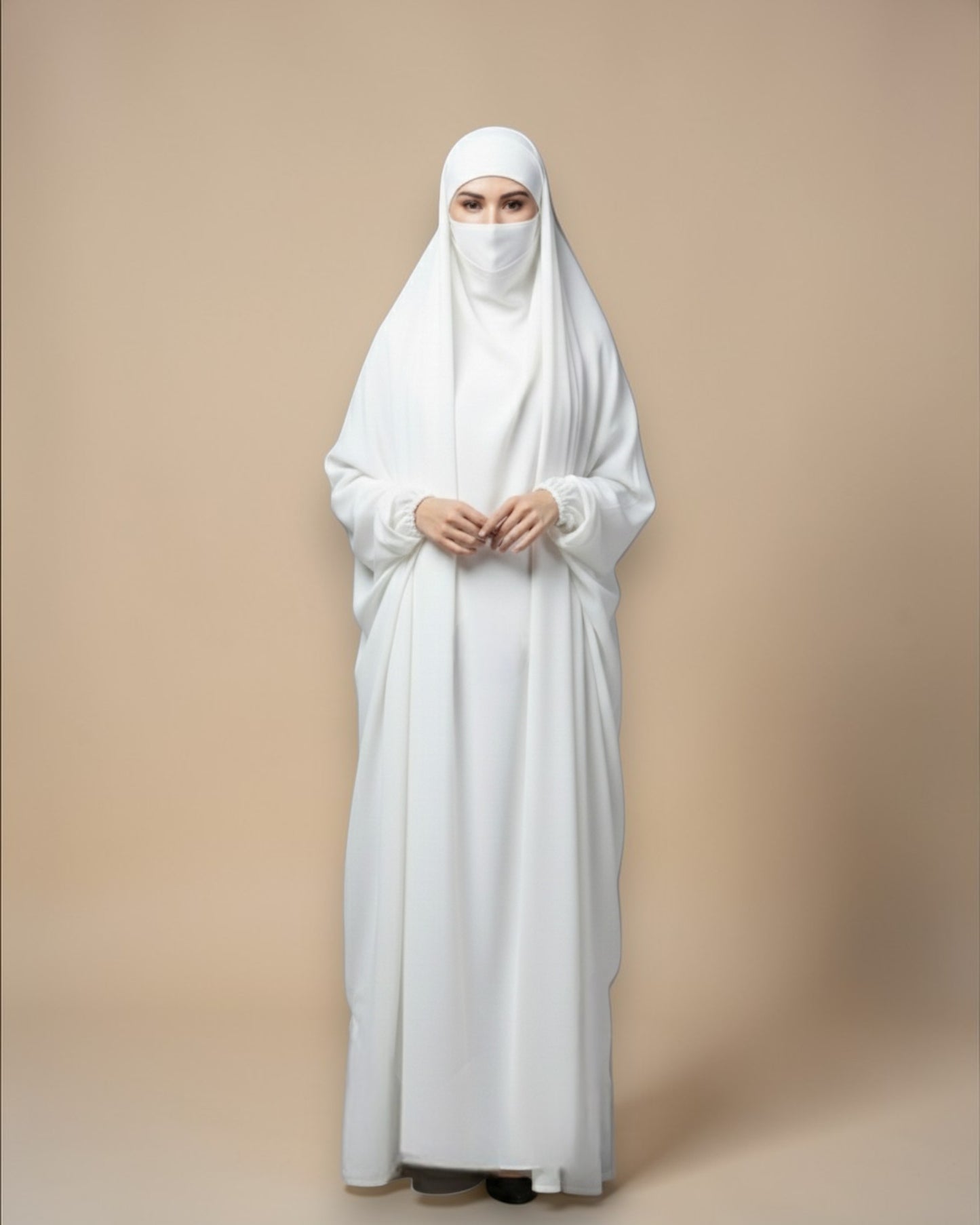 Full Length- Single Piece Jilbab With Adjustable Mouthpiece in Firdaus Fabric