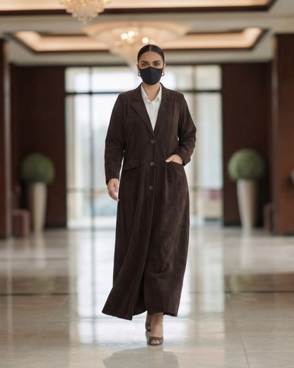 Executive Corduroy Modest Long Coat