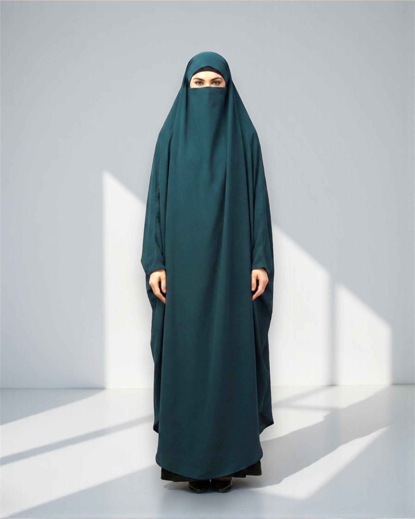 Full Length- Single Piece Jilbab With Adjustable Mouthpiece in Firdaus Fabric