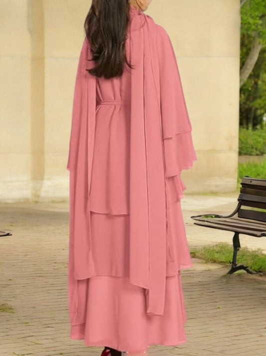 Elegant Front-Open Georgette Abaya for Kids