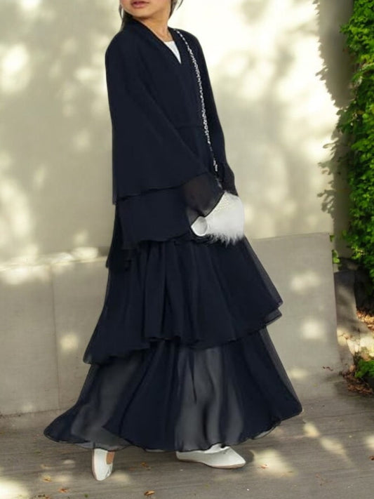 Elegant Front-Open Georgette Abaya for Kids