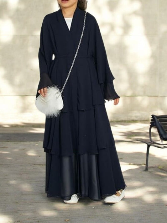 Elegant Front-Open Georgette Abaya for Kids