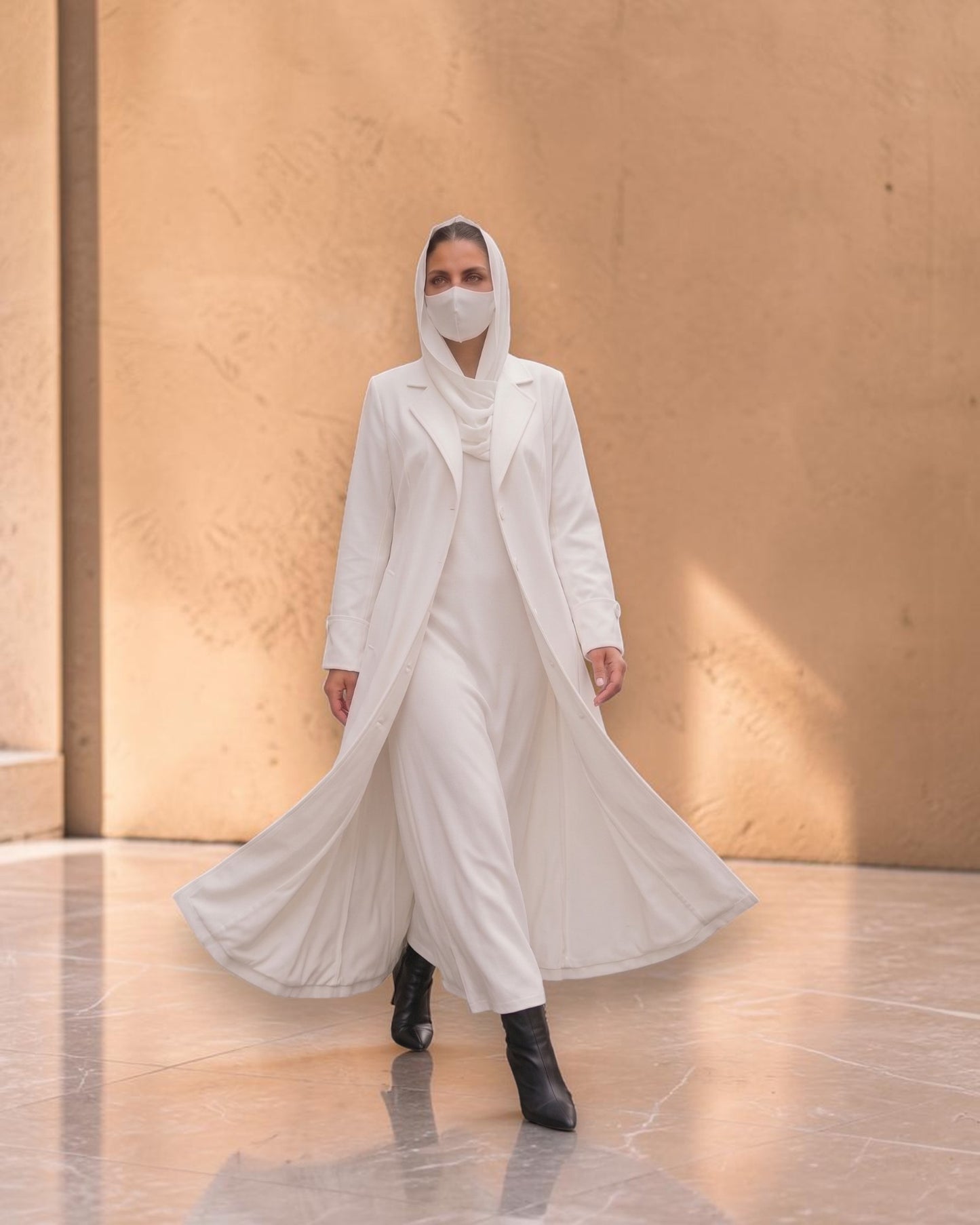 Abaya style coat without Lining | Free Matching Hijab