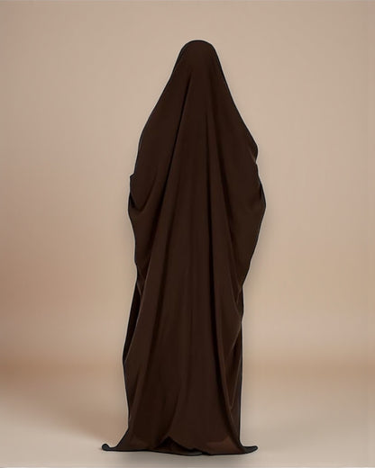 Full Length- Single Piece Jilbab With Adjustable Mouthpiece in Firdaus Fabric
