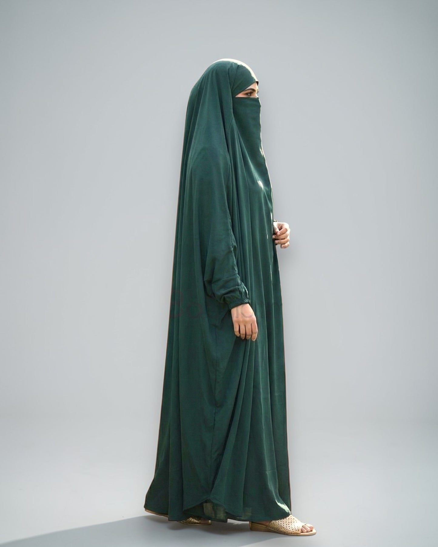 Full Length- Single Piece Jilbab With Adjustable Mouthpiece in Firdaus Fabric