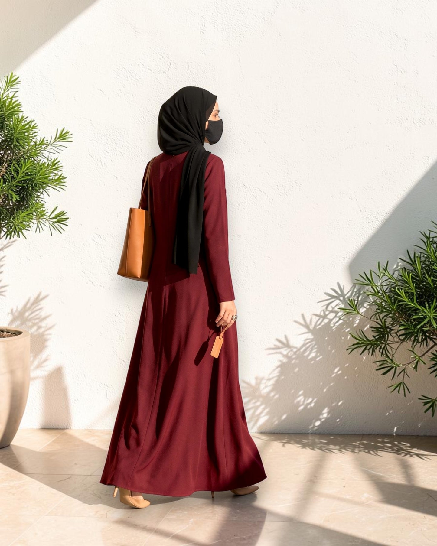 Mahram Long Top Set with Flared Palazzo