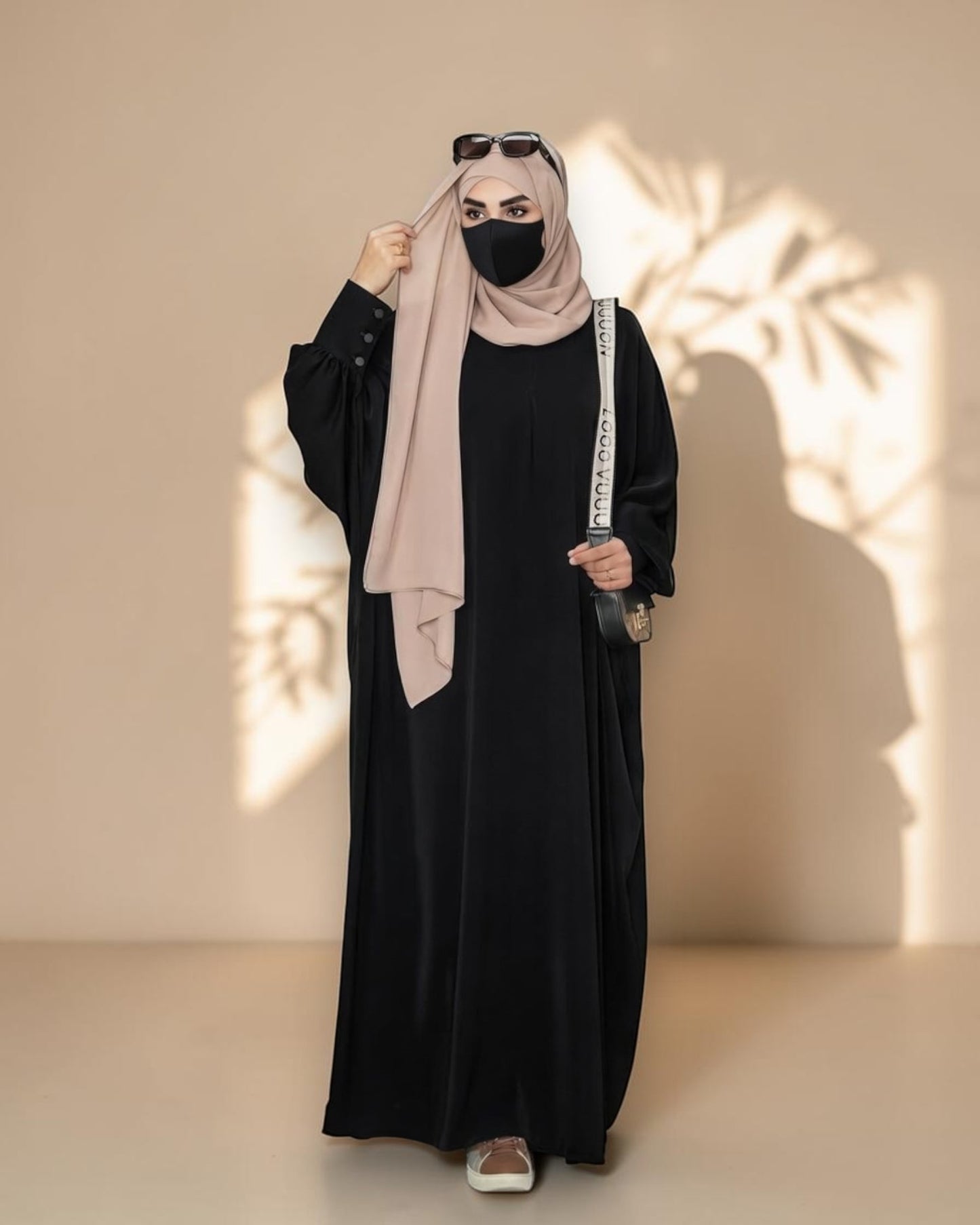 Black Kaftan Abaya with Cuff Sleeves