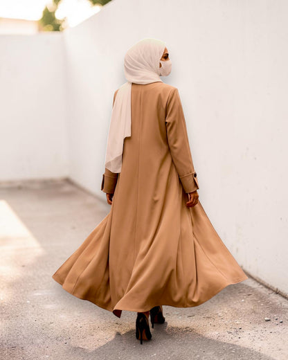 Abaya style long coat without Lining | Free Matching Hijab