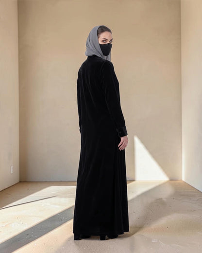 Elegant Winter Abaya with Tailored Cuffs
