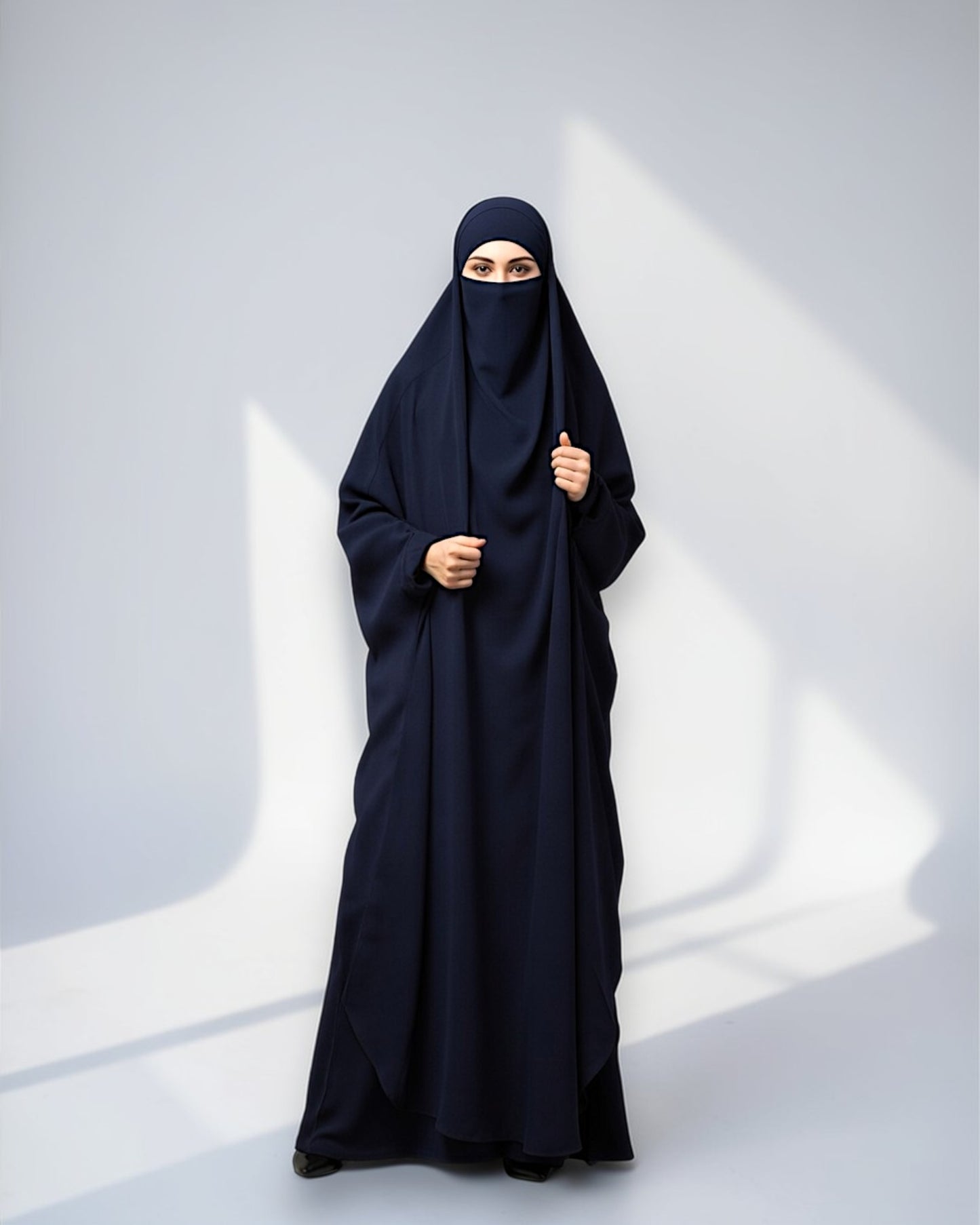 Full Length- Single Piece Jilbab With Adjustable Mouthpiece in Firdaus Fabric