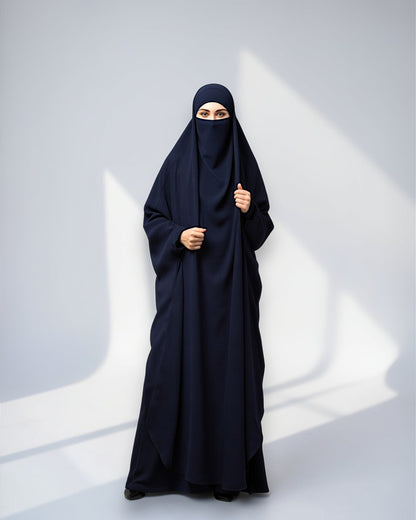 Full Length- Single Piece Jilbab With Adjustable Mouthpiece in Firdaus Fabric