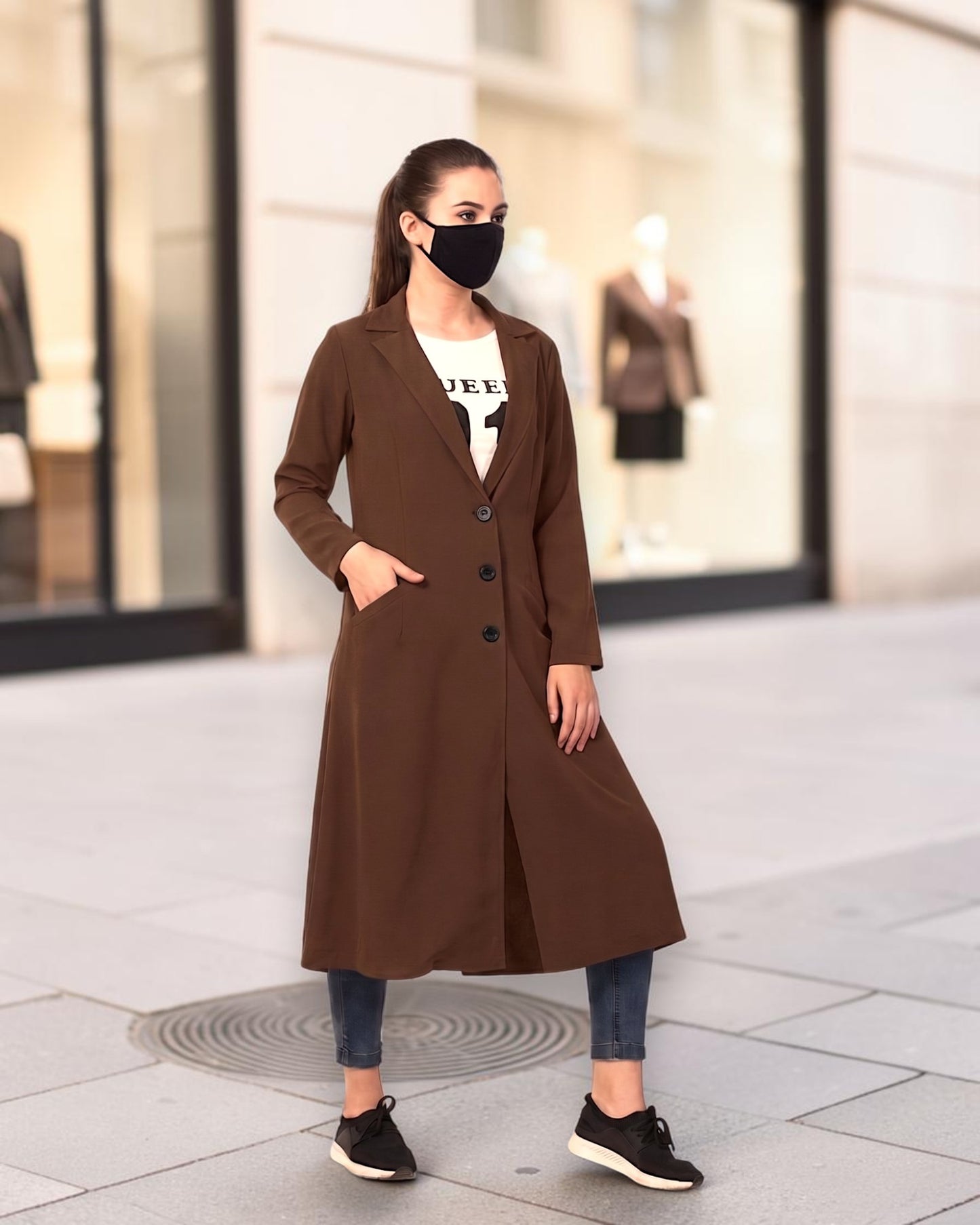 Longline Blazer for women with Pockets | blazer-for-women