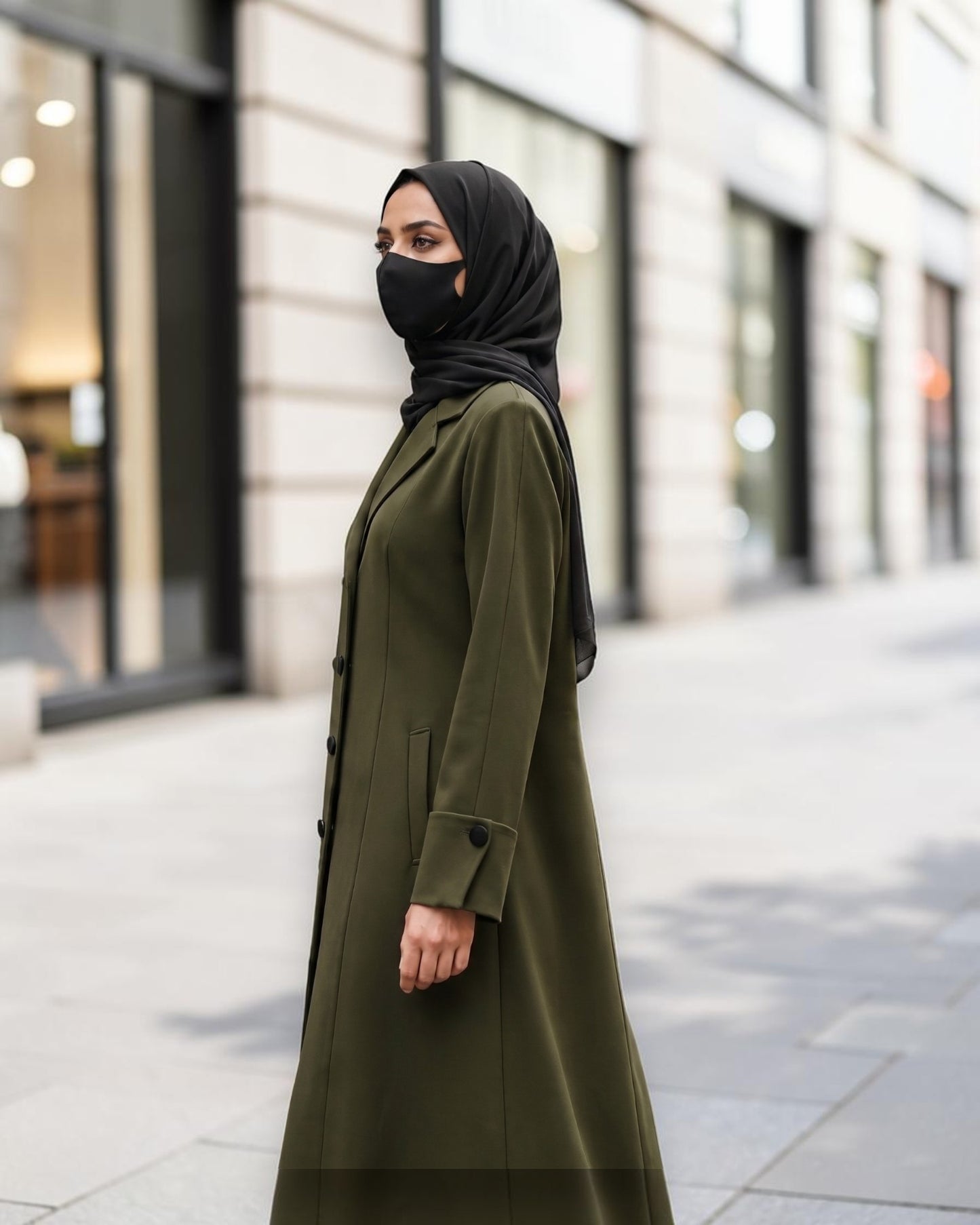 Abaya fit coat without Lining | Free Matching Hijab