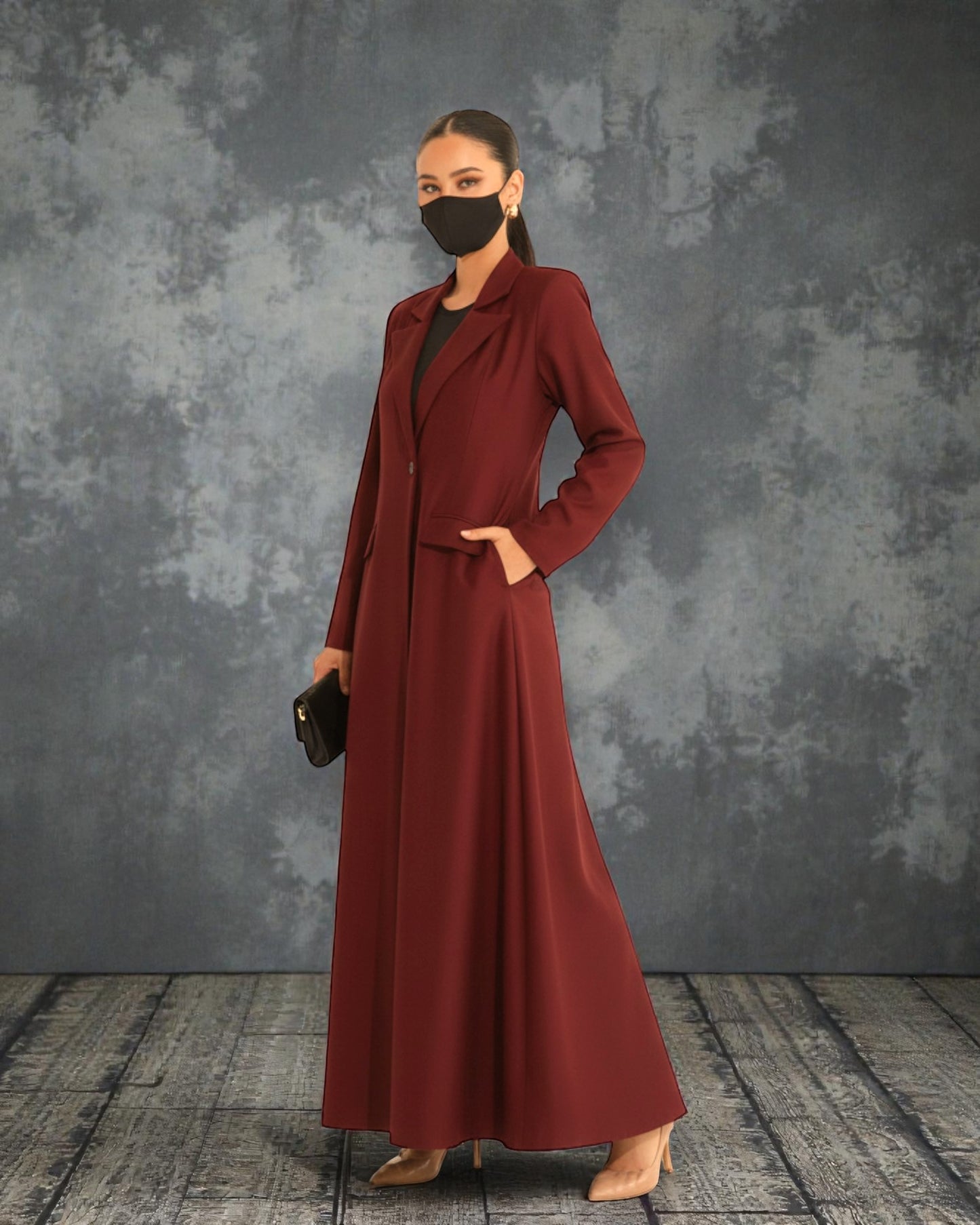 Trendy Mahram-Coat like Abaya in Flow Crepe Fabric