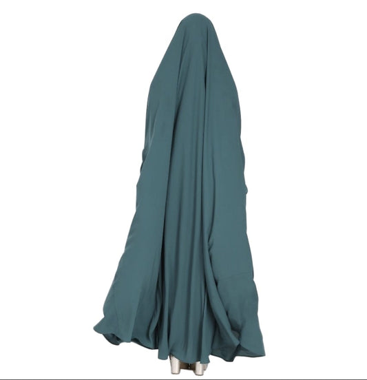 One Piece Jilbab With Adjustable Nose Piece