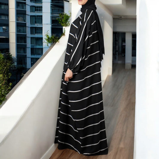 Premium Loose-Fit| Front Open Abaya Kaftan With Zipper