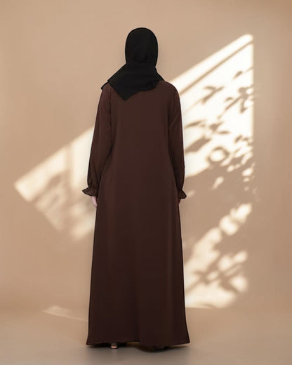 Mahram Brown Dress Abaya for Girls