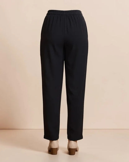 Straight-Fit Pull-On Trousers with Smooth Front & Elasticated Back