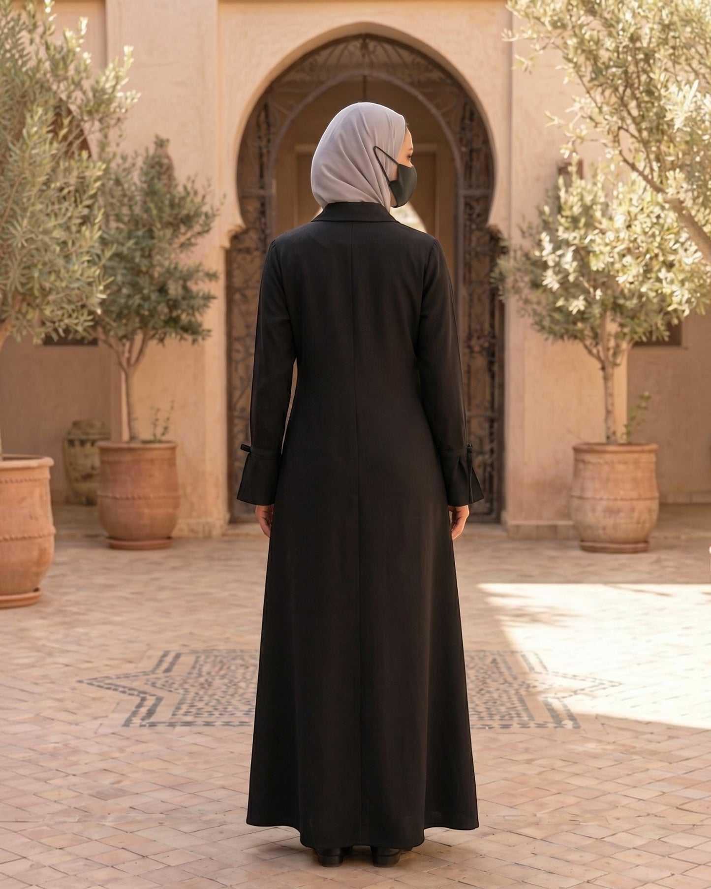 Mahram Blazer Abaya Online with Tie Ribbons