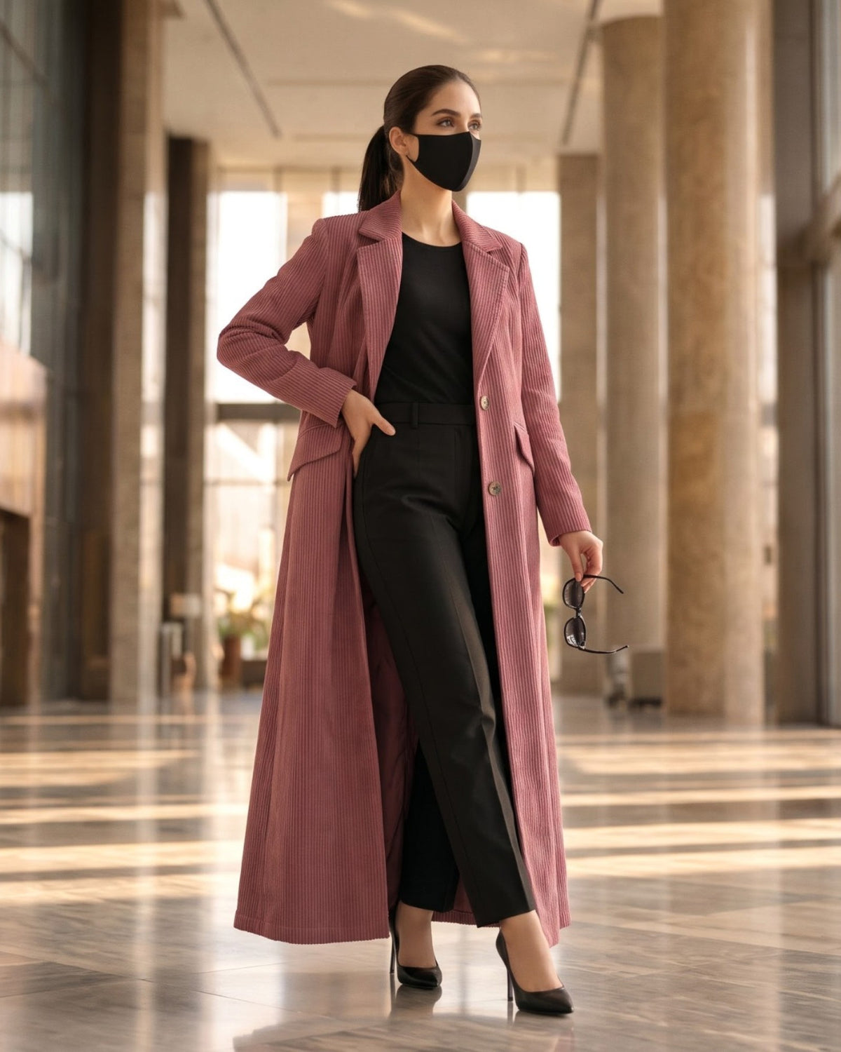 Classic Corduroy Workwear Long Coat
