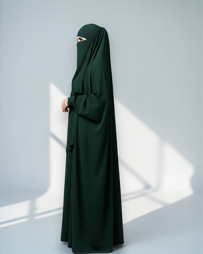 Full Length- Single Piece Jilbab With Adjustable Mouthpiece in Firdaus Fabric