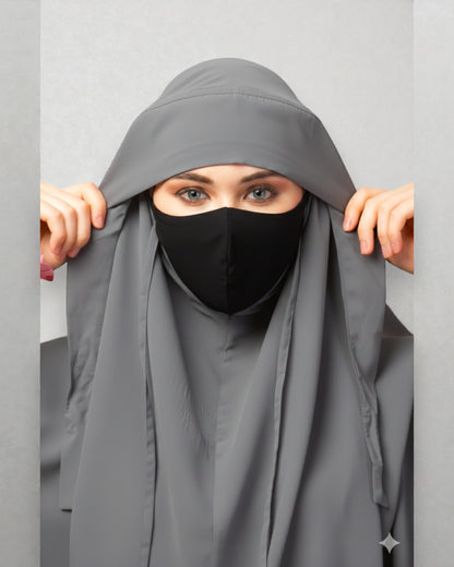 Khimar-Long Prayer Hijab With Mouth-Piece