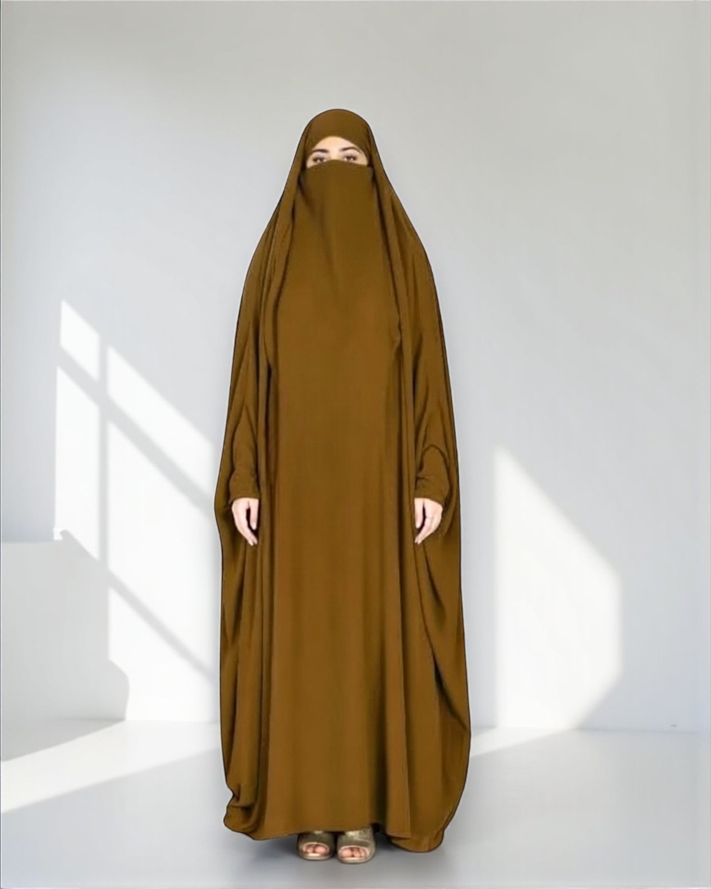 Full Length- Single Piece Jilbab With Adjustable Mouthpiece in Firdaus Fabric