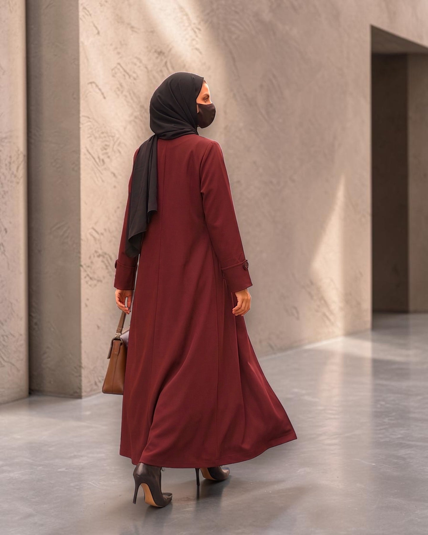 Long Coat Style Abaya without Lining | Free Matching Hijab