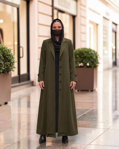 Abaya fit coat without Lining | Free Matching Hijab