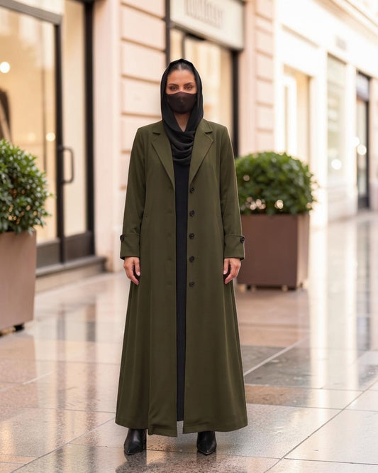Abaya fit coat without Lining | Free Matching Hijab