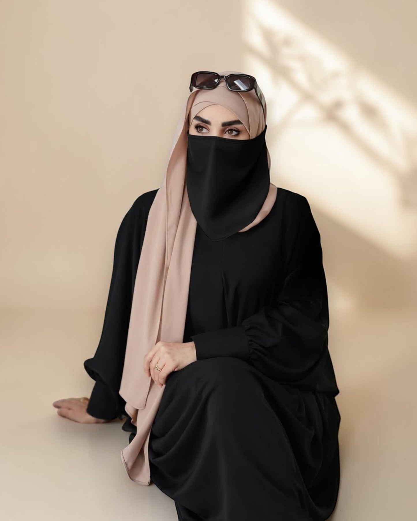 Black Kaftan Abaya with Cuff Sleeves