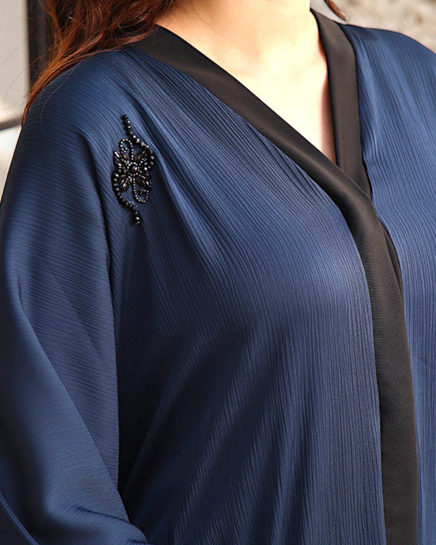 Front Open Abaya in Zoom Imported Fabric with Handwork