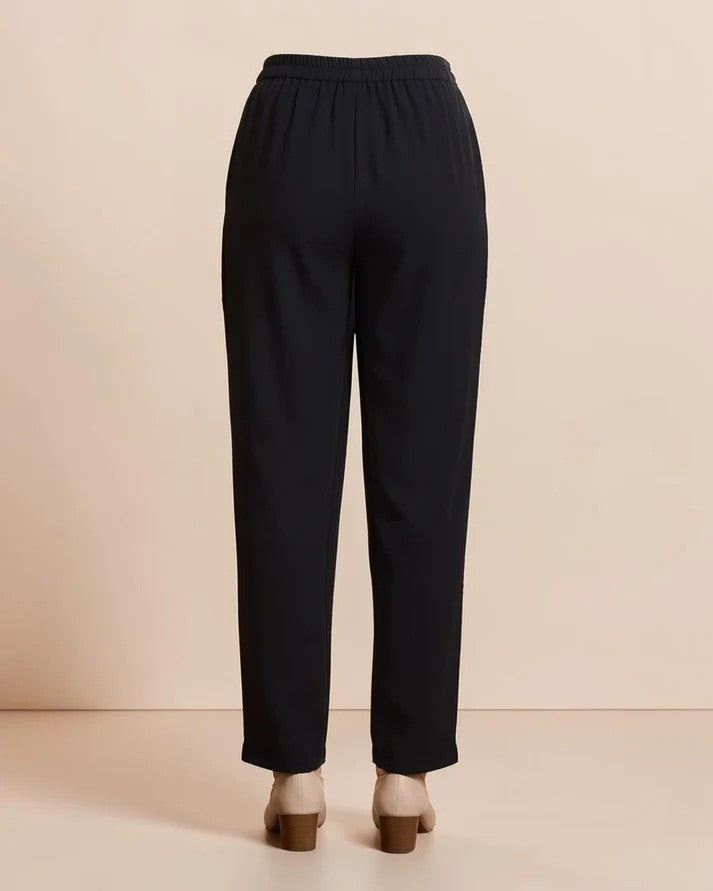 Straight-Fit Trousers with Hook-Zip Front & Elasticated Back (Copy)