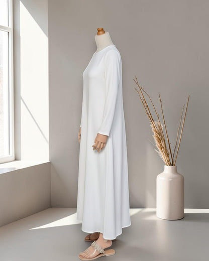 Full Sleeves Inner Abaya in Flow Crepe Fabric with Back Keyhole