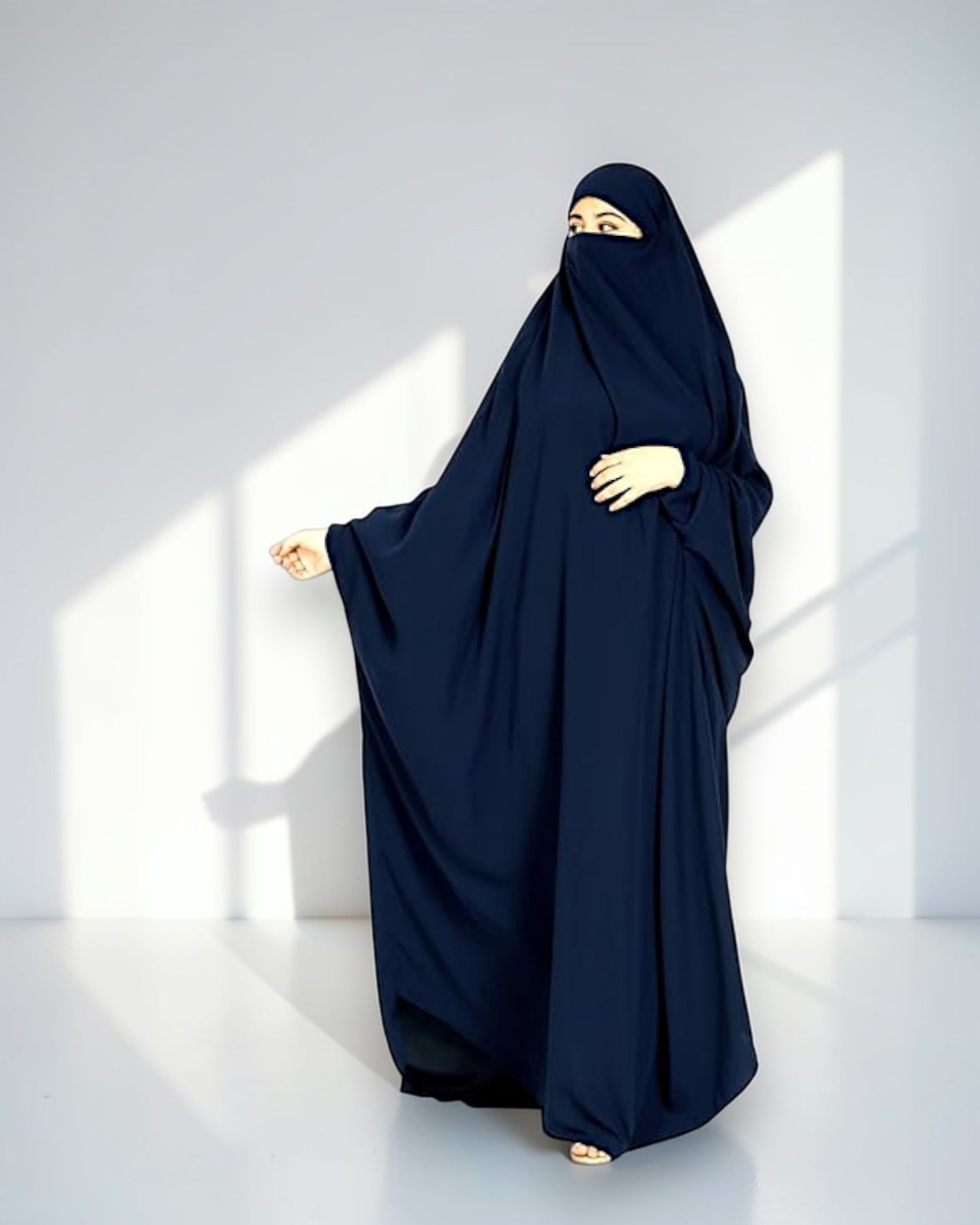 Full Length- Single Piece Jilbab With Adjustable Mouthpiece in Firdaus Fabric