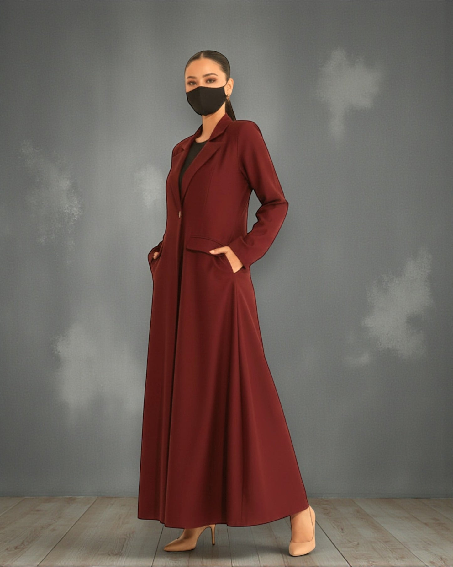 Trendy Mahram-Coat like Abaya in Flow Crepe Fabric