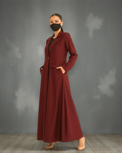 Trendy Mahram-Coat like Abaya in Flow Crepe Fabric