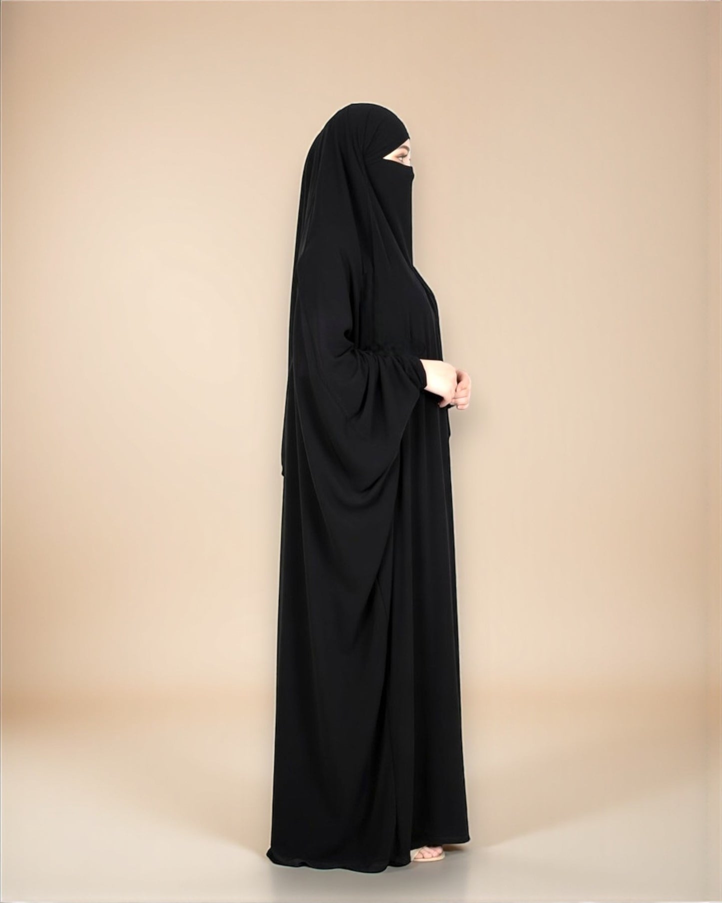Full Length- Single Piece Jilbab With Adjustable Mouthpiece in Firdaus Fabric