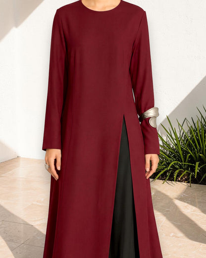 Mahram Long Top Set with Flared Palazzo