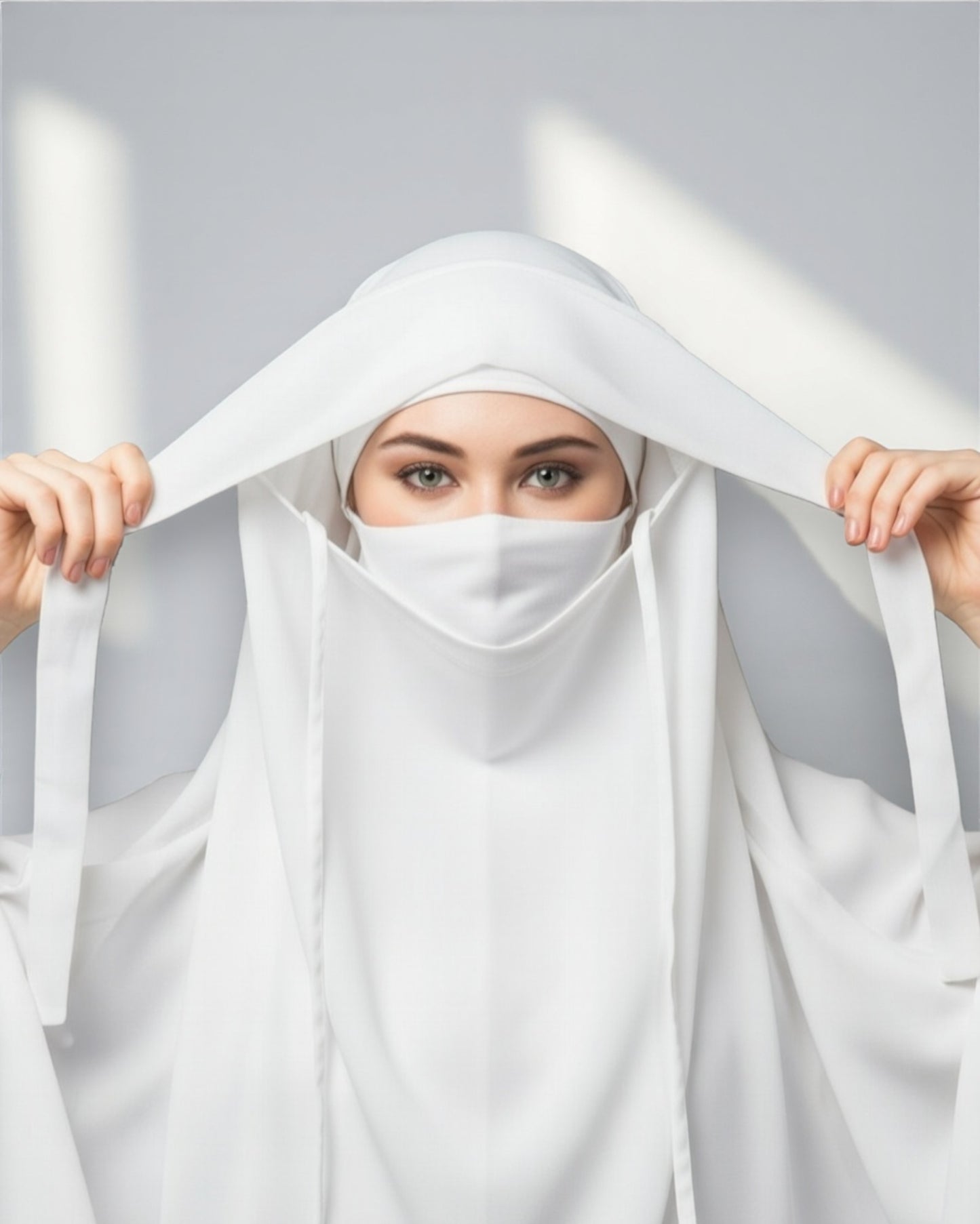 Full Length- Single Piece Jilbab With Adjustable Mouthpiece in Firdaus Fabric