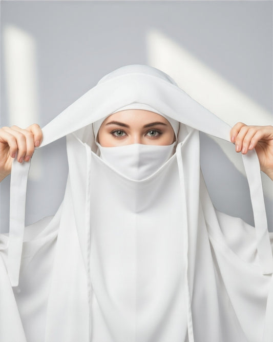 Full Length- Single Piece Jilbab With Adjustable Mouthpiece in Firdaus Fabric