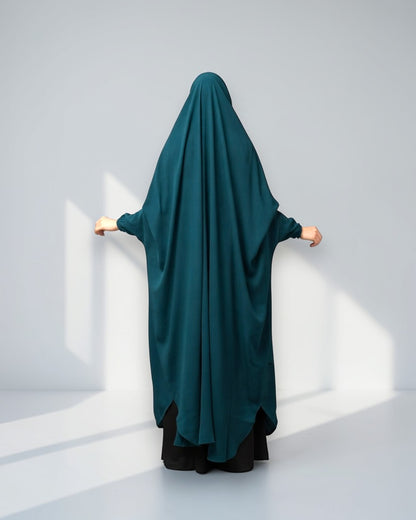 Full Length- Single Piece Jilbab With Adjustable Mouthpiece in Firdaus Fabric