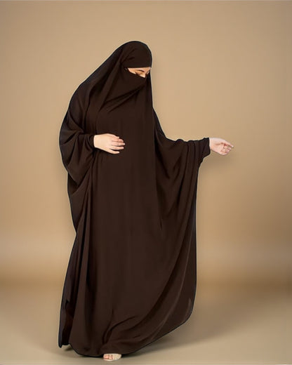 Full Length- Single Piece Jilbab With Adjustable Mouthpiece in Firdaus Fabric